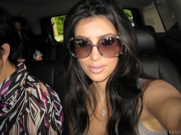 OMG those glasses are SO early 2000s. Source: KKW