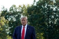 President Trump Speaks to Media on South Lawn