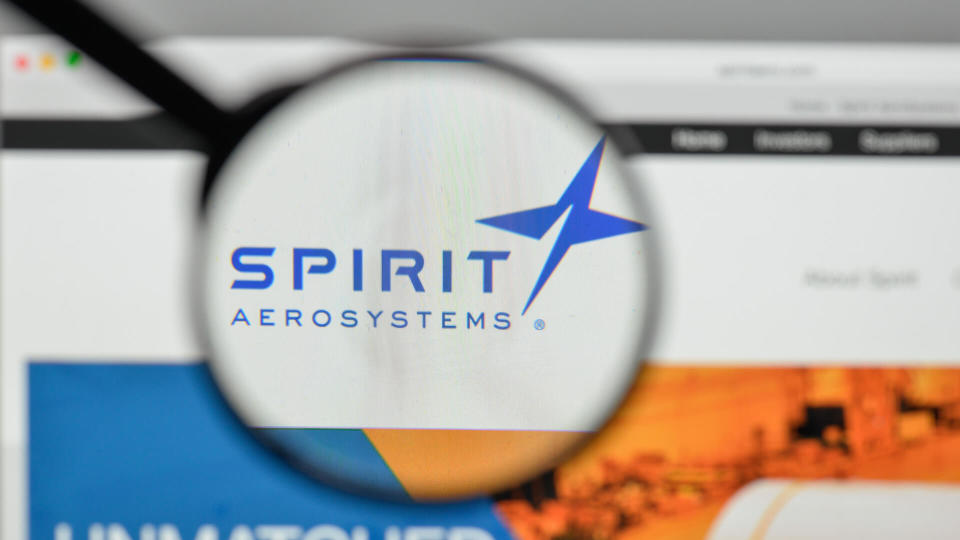 Milan, Italy - November 1, 2017: Spirit Aero Systems Holdings logo on the website homepage.