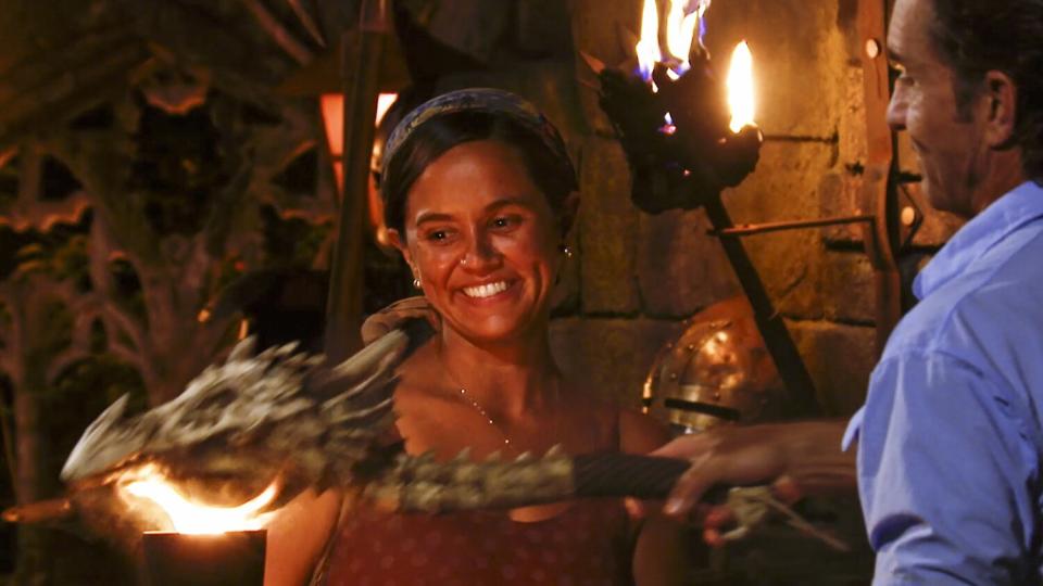 Jaime Lynn Ruiz and Jeff Probst on 'Survivor 44'