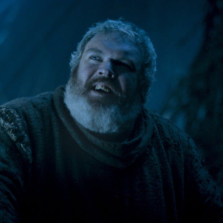 Hodor looks up at someone