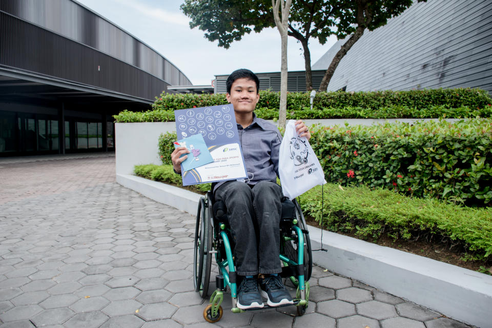 Youngest Haw Par Para Sports Bursary Award 2020 recipient Muhammad Nur Amsyar Abdemanaf. (PHOTO: Singapore Disability Sports Council)