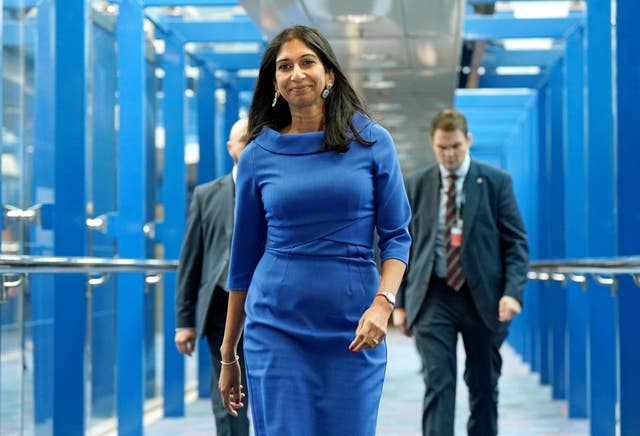 Home Secretary Suella Braverman at the Conservative Party annual conference at the International Convention Centre in Birmingham