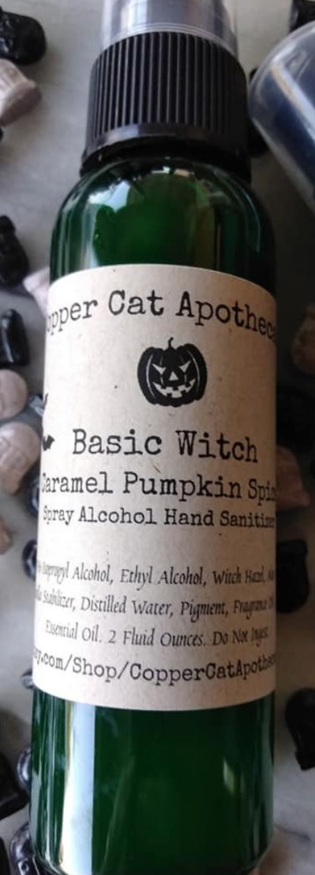 Cooper Cat Apothecary Basic Witch Caramel Pumpkin Spice Spray Alcohol Hand Sanitizer