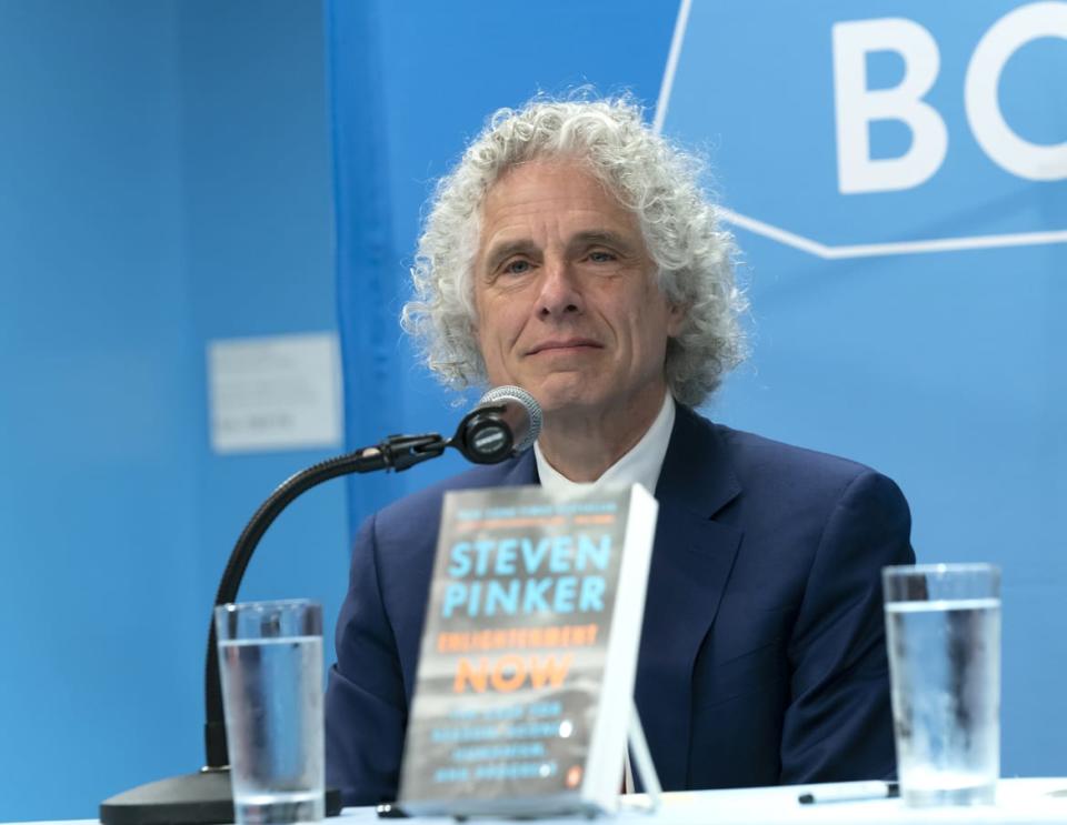 <div class="inline-image__caption"><p>Author of <em>Enlightenment Now</em> Steven Pinker speaks at UN bookshop at United Nations Headquarters.</p></div> <div class="inline-image__credit">Lev Radin/Pacific Press/LightRocket via Getty Images</div>