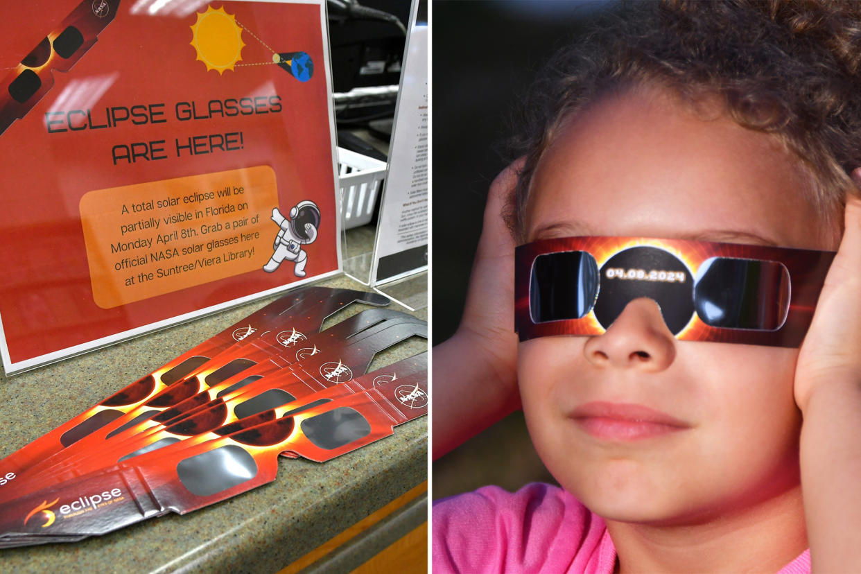 Solar Eclipse glasses at the Suntree Viera Library Childens Department.