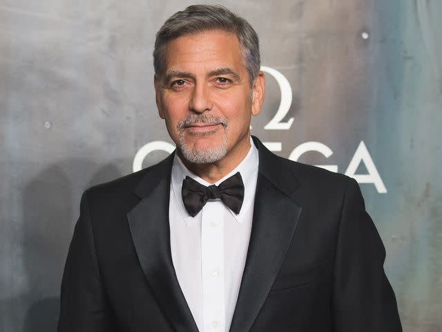 <p>Jeff Spicer/Getty</p> George Clooney attends the Lost In Space event to celebrate the 60th anniversary of the OMEGA Speedmaster on April 26, 2017 in London, United Kingdom.