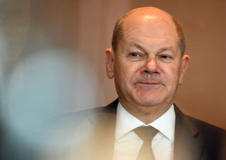 El canciller Olaf Scholz, hoy, durante una reunión de gabinete