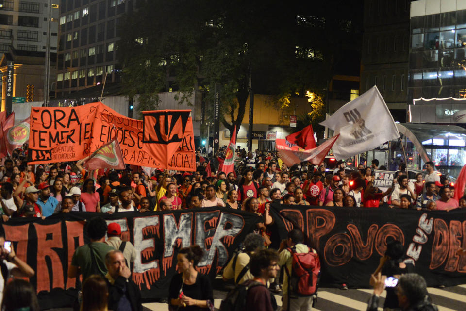 Demonstrators in São Paulo