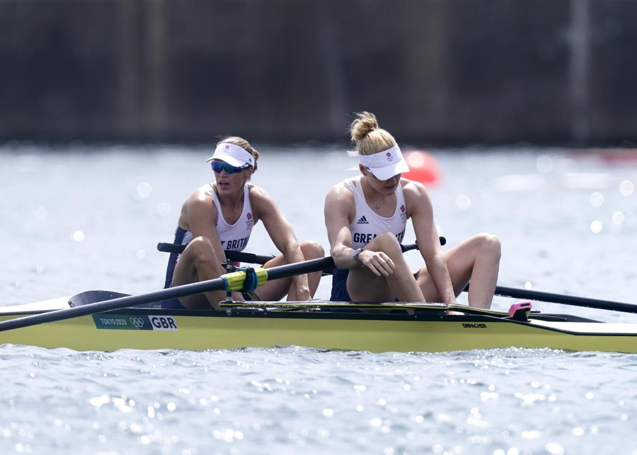 Great Britain’s Helen Glover and Polly Swann finished fourth. (Danny Lawson/PA) (PA Wire)