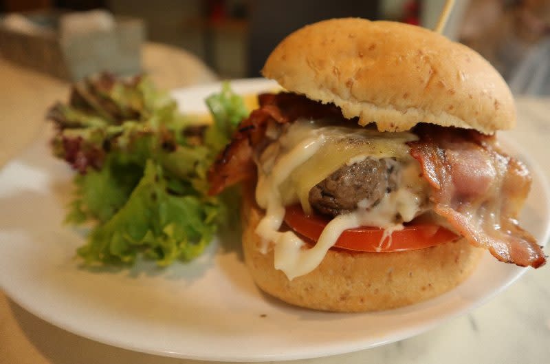 two blur guys - bacon burger