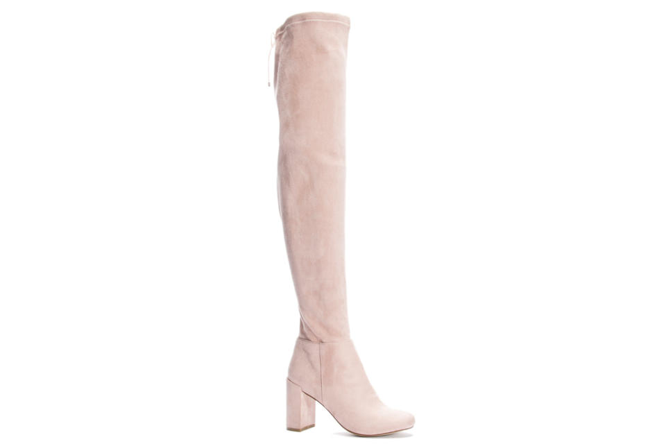 thigh-high boots, boots, suede, over the knee, chinese laundry