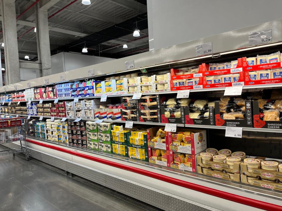 Cheese at Costco in New York City.