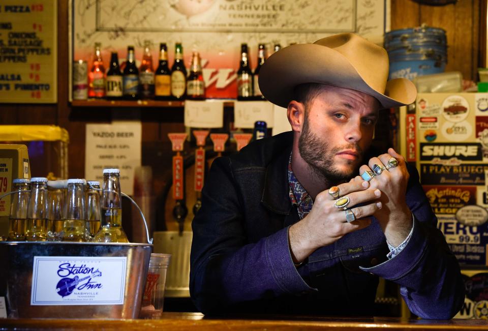 Portrait of Charley Crockett at Station Inn in Nashville, Tenn., Wednesday, Sept. 14, 2022. 