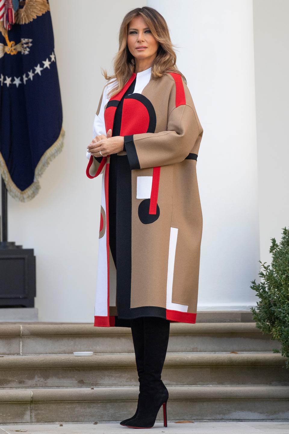 First Lady Melania Trump helped pardon a turkey as part of an annual Thanksgiving tradition. (Photo: Getty Images)