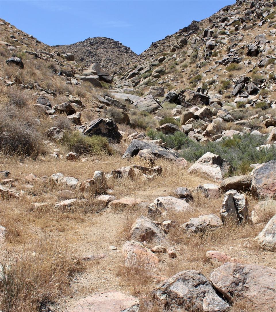 Walking path to interior of canyon at The Old Rock Bath House