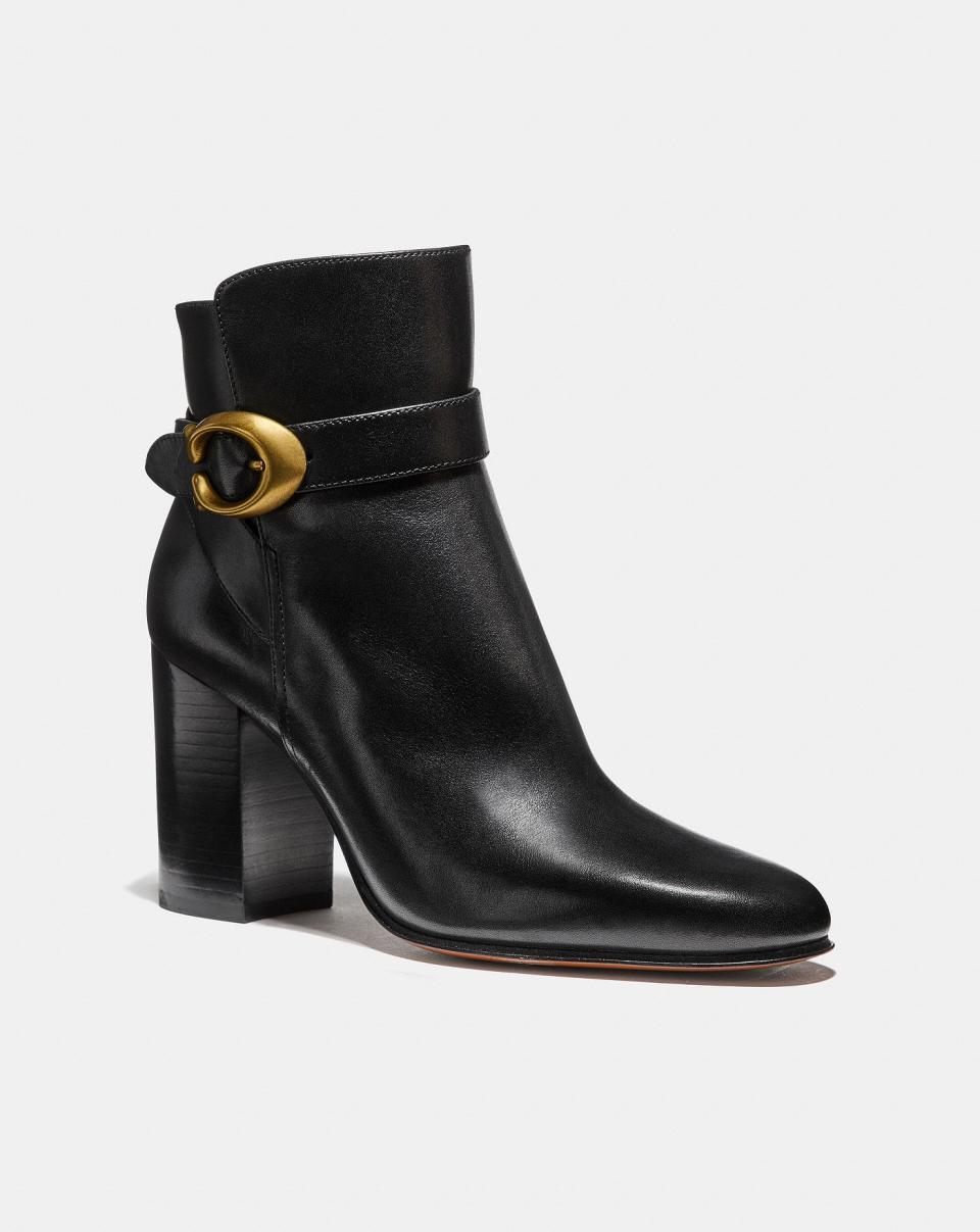 Coach Delaney Signature Buckle Heel Bootie (Photo: Coach)