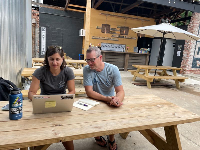 Lincoln and Charlotte Walters, founders of the WNC Outdoor Collective, are pictured in Black Mountain