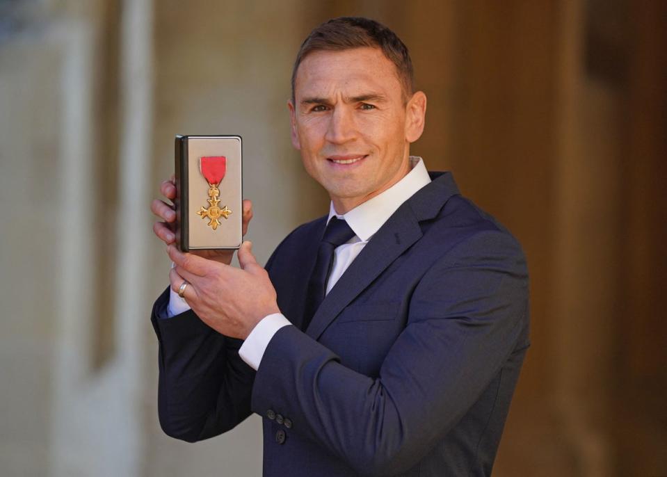 Kevin Sinfield was made an OBE in January 2022 but deserves to be upgraded to a knighthood (POOL/AFP via Getty Images)