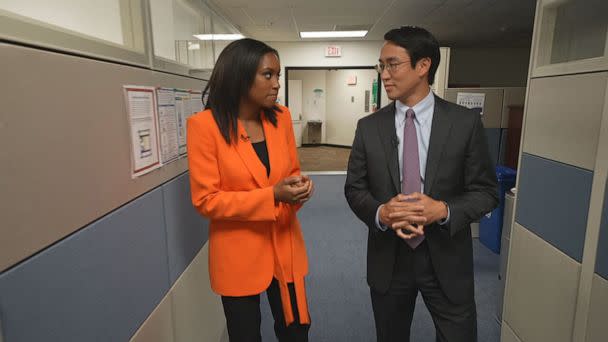 PHOTO: Rachel sits down with Daniel Tsai, the Deputy Administrator and Director of Center for Medicaid and CHIP Services who acknowledges the potential harmful impact Medicaid redetermination could have on millions of Americans. (ABC News)