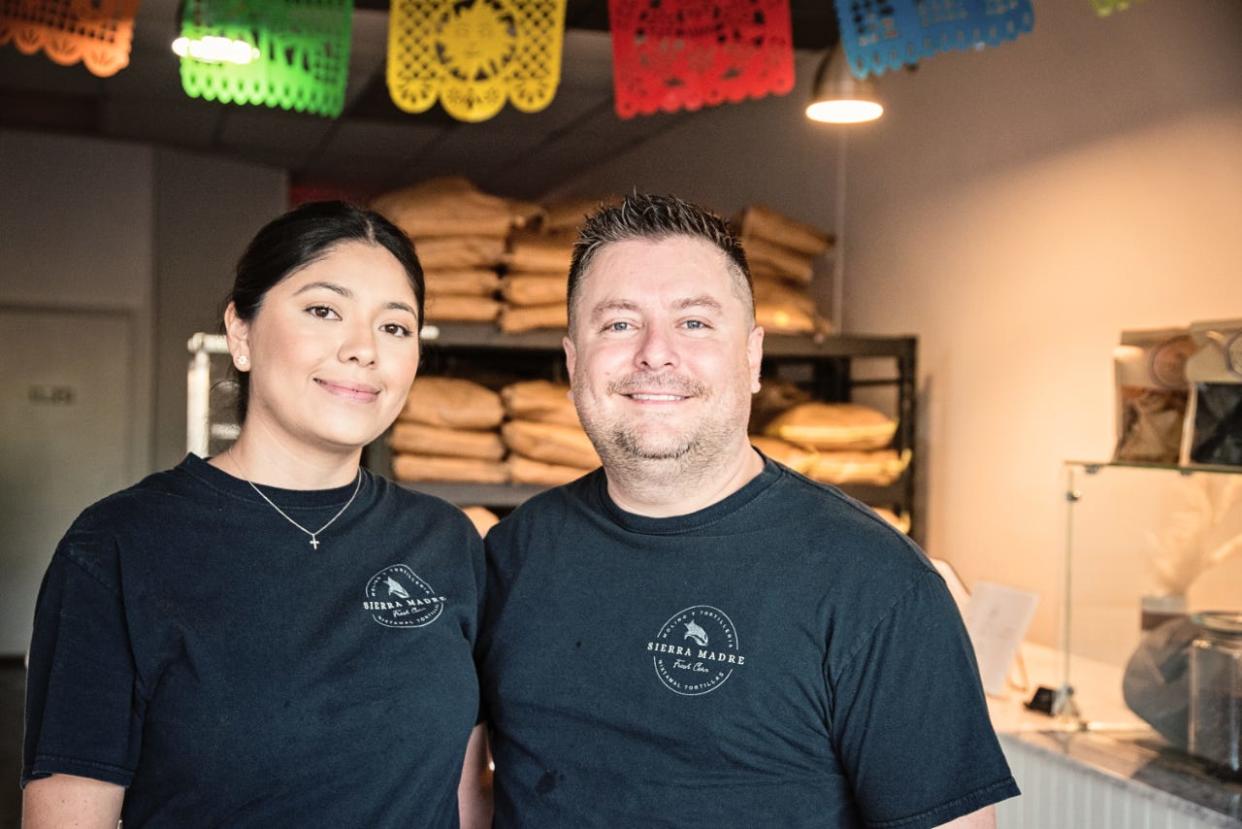 Claudia and Mounir Monroy own and operate Sierra Madre tortilla factory and shop in Lake Worth Beach.