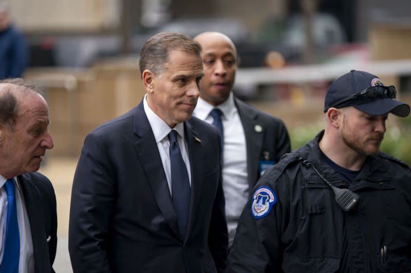 Hunter Biden, son of President Joe Biden, arrives in February at the O'Neill House Office Building in Washington, DC. If convicted on all counts, Hunter Biden could face up 25 years in jail and $750,000 in fines, according to court filings. Photo by Bonnie Cash/UPI