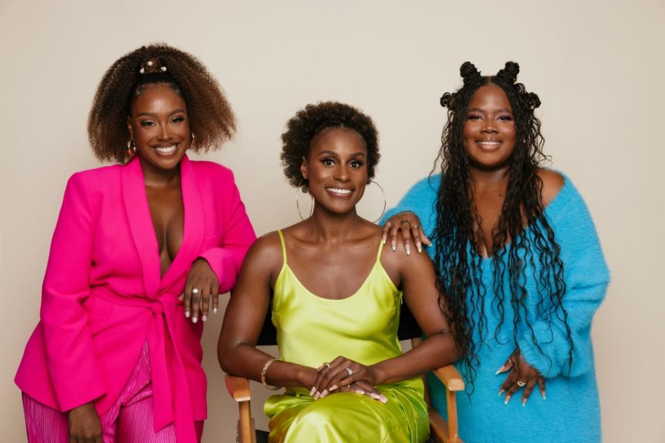 Issa Rae (center) with Scottie Beam and Sylvia Obell.