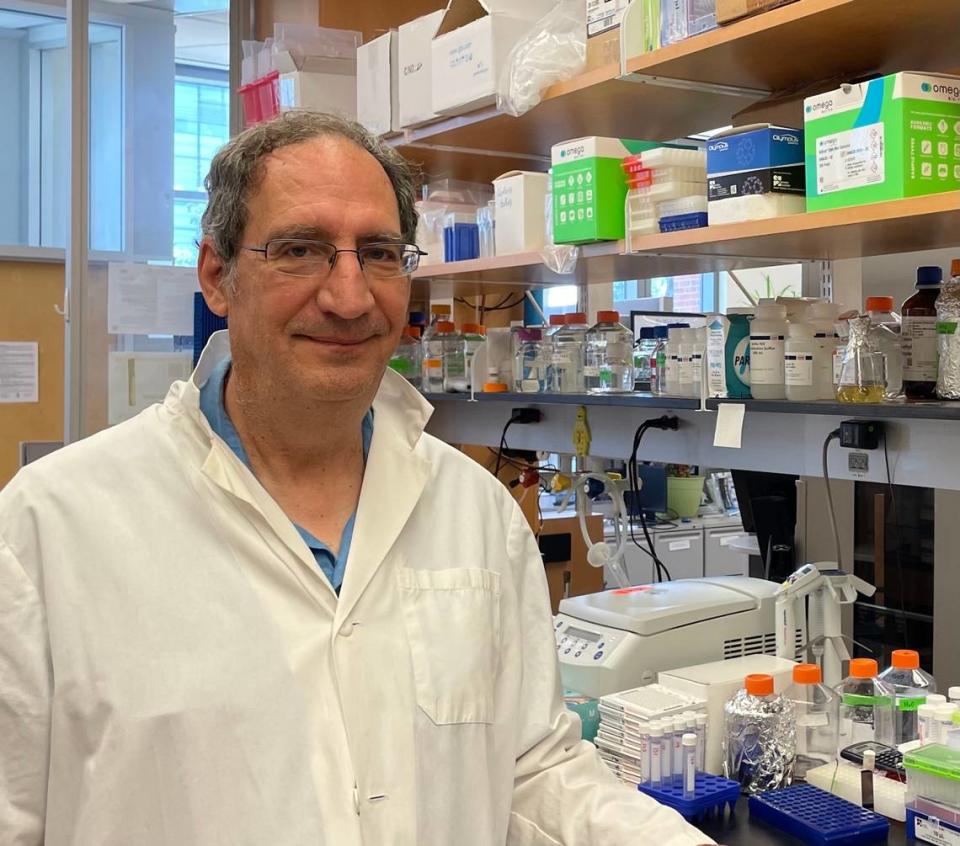 Dr. Bryan Roth in his lab on UNC-Chapel Hill’s campus on June 23, 2021.