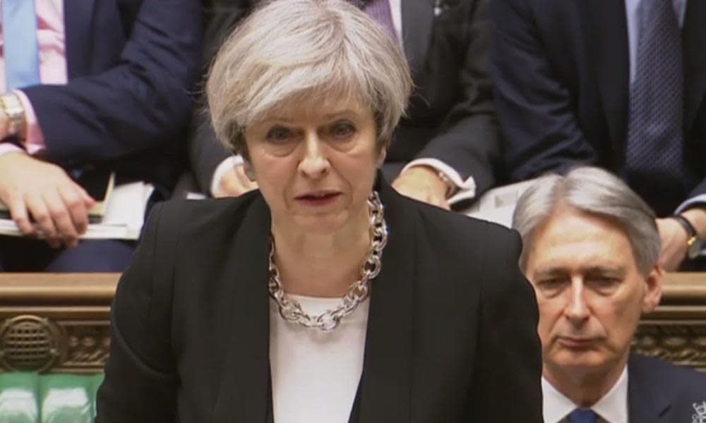 Theresa May speaking in the House of Commons