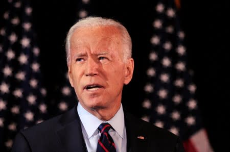 Joe Biden makes a statement on the whistleblower report in Wilmington