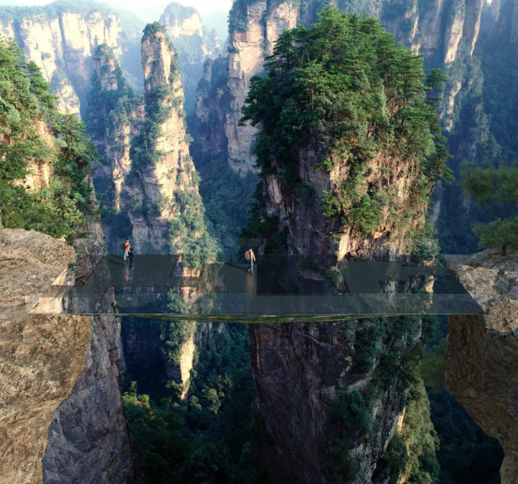 Architects have designed a new 'invisible' glass bridge for the Avatar mountains in China