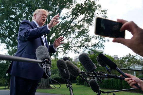 Mr Trump sparked a storm after tweeting that four BAME Democratic congresswomen should “go back” to their countries, despite the fact they are all US citizens (Image: Chip Somodevilla/Getty Images)