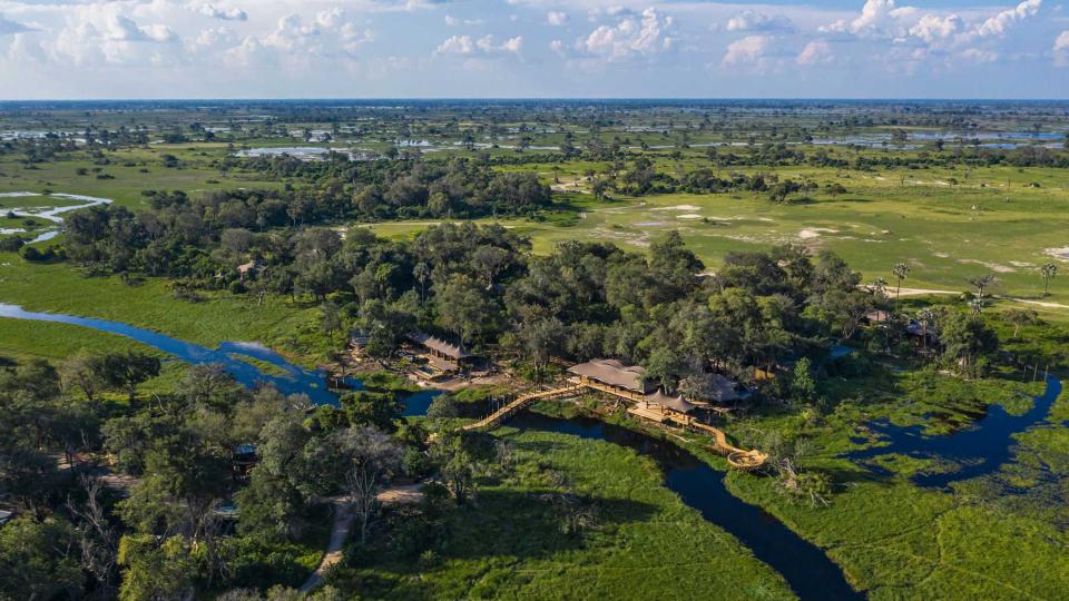 Aerial view of Nigeria Safari Lodge, in Botswana