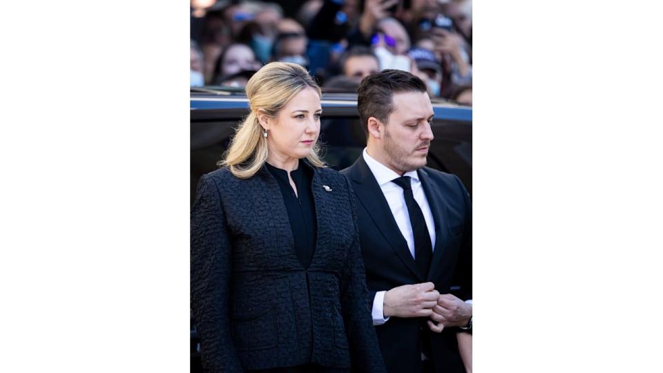 Princess Theodora and Matthew Kumar dressed in all-black