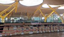 A closed restaurant is seen at Madrid's Adolfo Suarez Barajas Airport