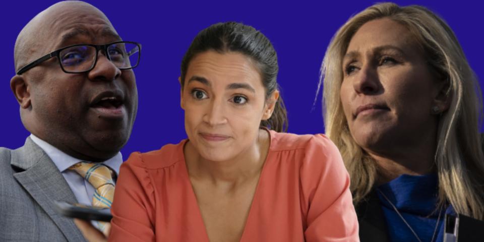 Reps. Jamaal Bowman, Alexandria Ocasio-Cortez, and Marjorie Taylor Greene