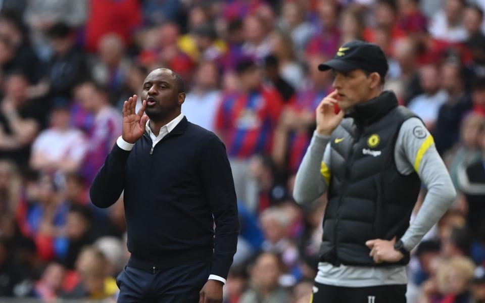 Patrick Vieira and Thomas Tuchel survey the game from the sidelines - SHUTTERSTOCK