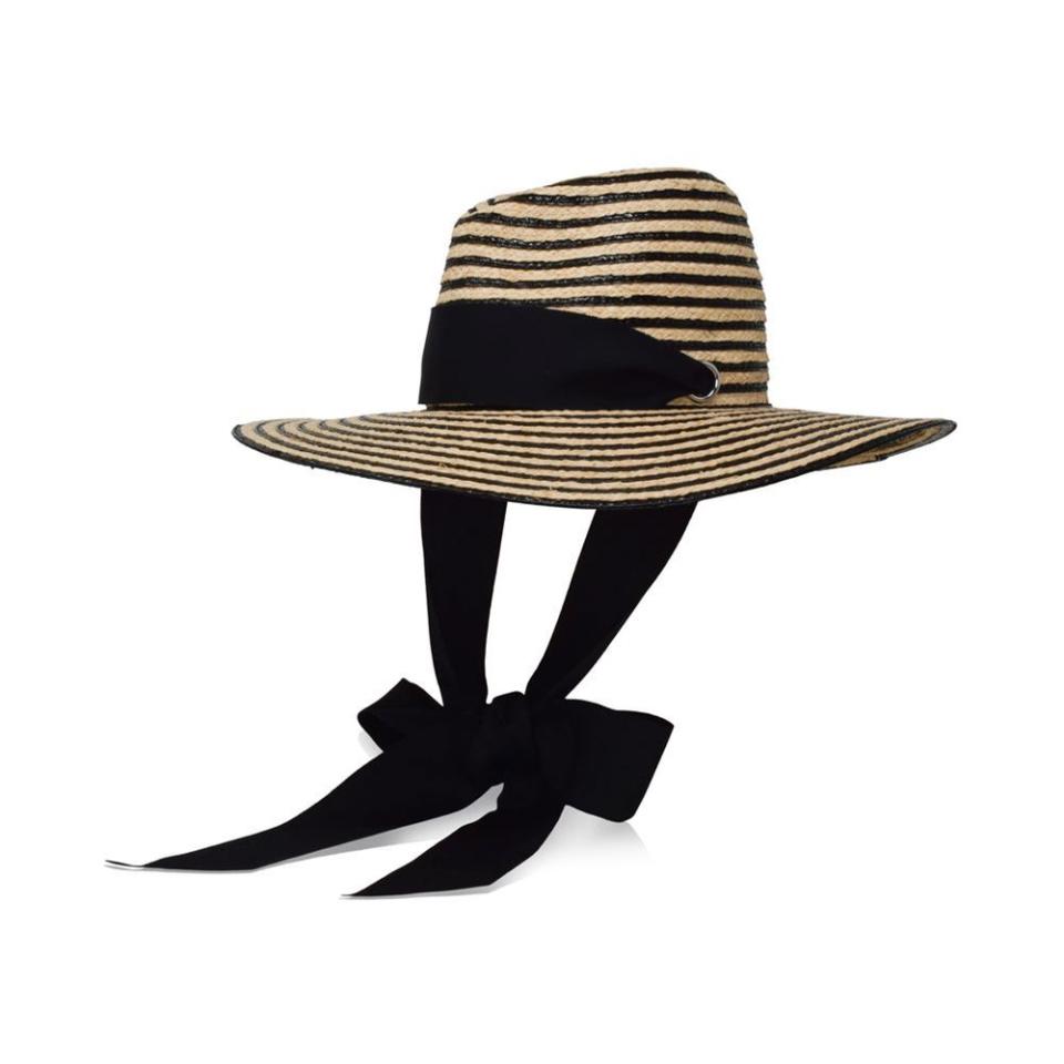 Jeanne Striped Straw Fedora