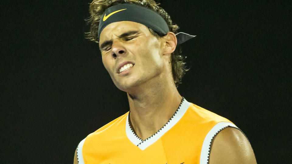Rafael Nadal shows his frustration. (Photo by Jason Heidrich/Icon Sportswire via Getty Images)