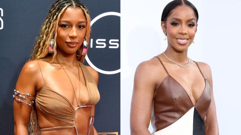 Victoria Monét Gave Kelly Rowland Her Flowers As They Sat Down For An Iconic Conversation | Photo: Paras Griffin and Pascal Le Segretain via Getty Images