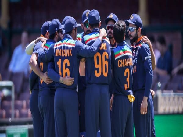 Indian players in a huddle at the Sydney Cricket Ground (Photo: ICC Twitter)