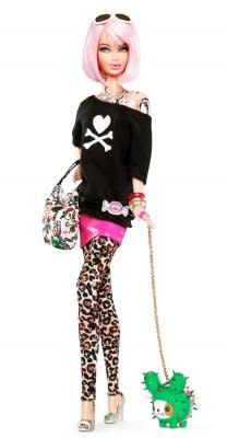 The limited-edition Barbie from Tokidoki has several tattoos on her body. Source: Mattel