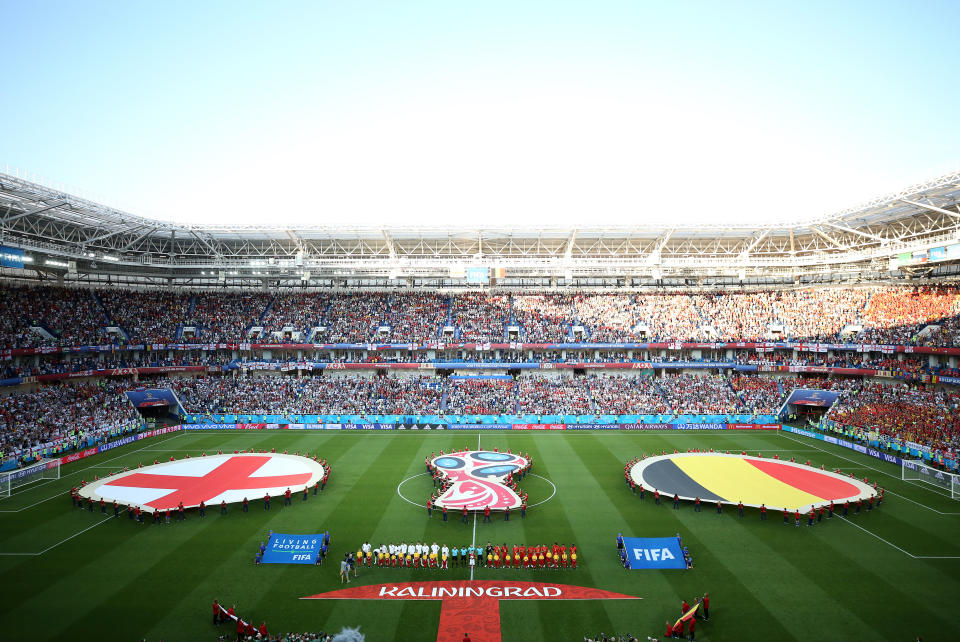  Kick off: England faced Belgium having already qualified from Group G. (PA)