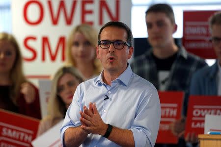 Britain's opposition Labour Party leadership candidate Owen Smith speaks at a rally at the Headingley stadium in Leeds, England, July 28, 2016. REUTERS/Andrew Yates