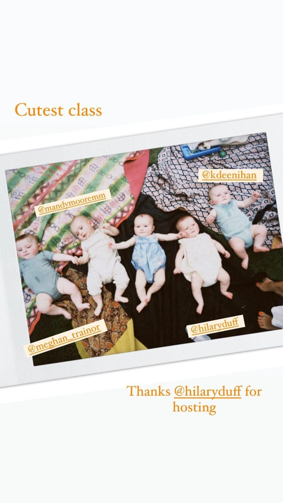 Ashley Tisdale baby class IG Story
