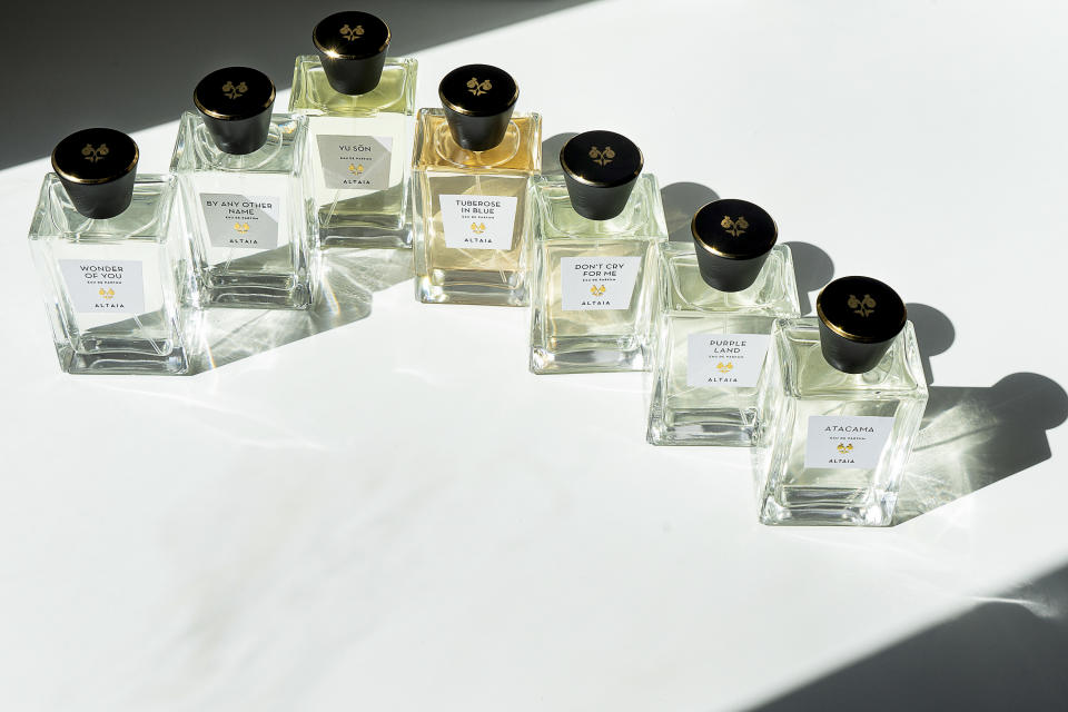 The Altaia collection of fragrances. - Credit: Courtesy of Altaia