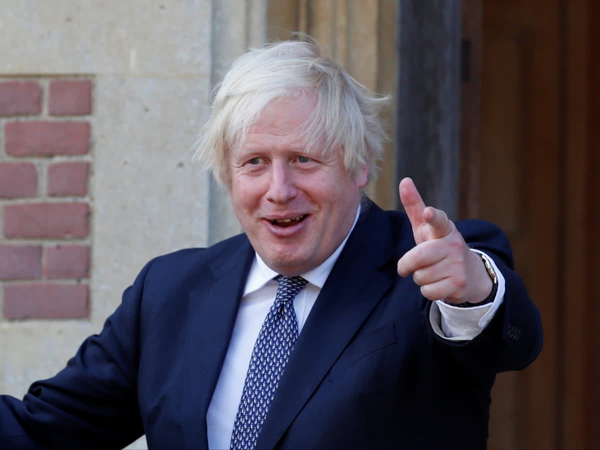 Boris Johnson at Chequers in July 2021 (PA)