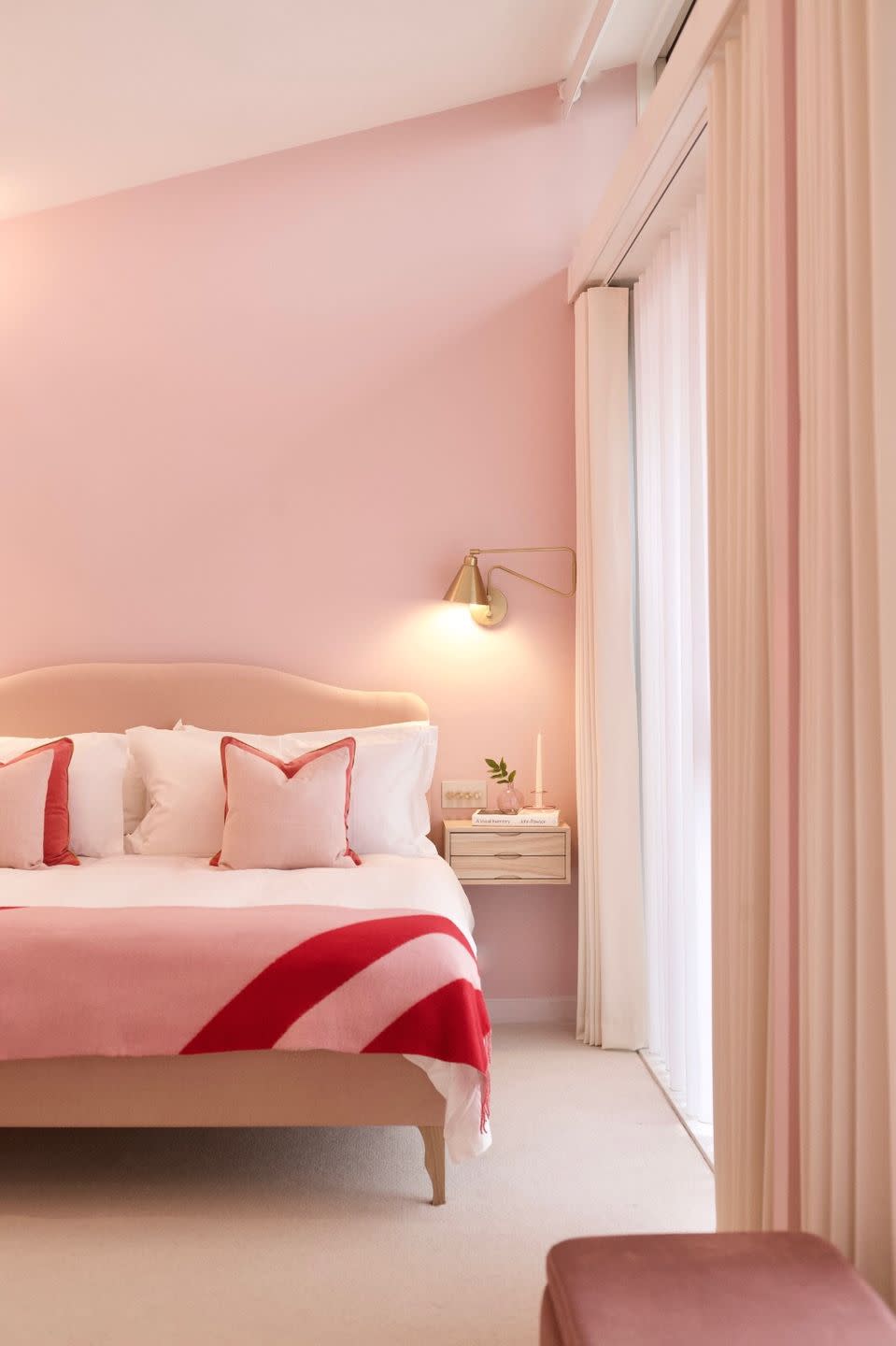 pink bedroom with walls painted in lick pink 03