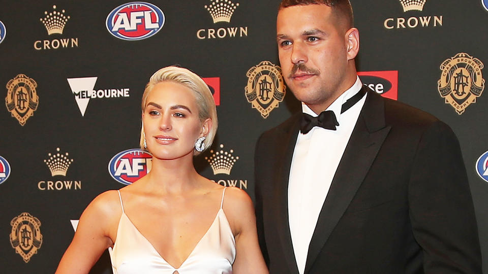 Jesinta and Lance Franklin are pictured attending the Brownlow Medal.