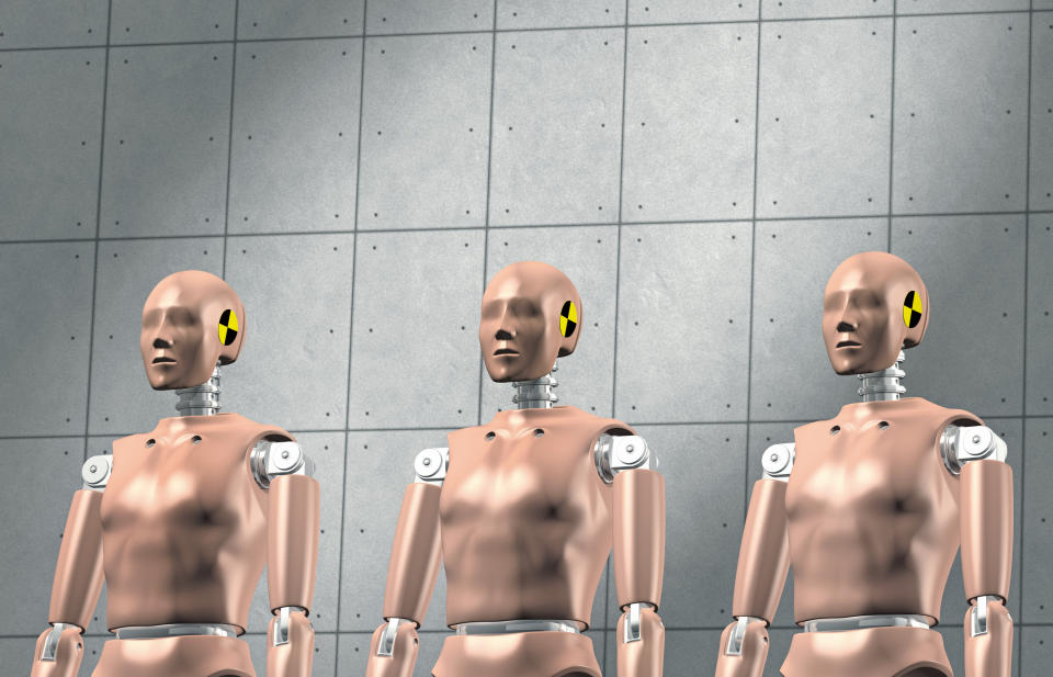 Crash test dummies have historically been designed around men's bodies. Image: Getty